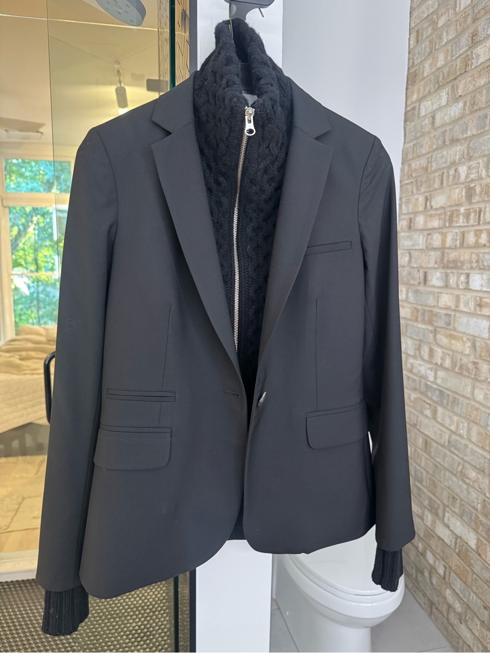 Veronica Beard Classic Dickey Jacket w/ black wool Dickey and cuffs - like new